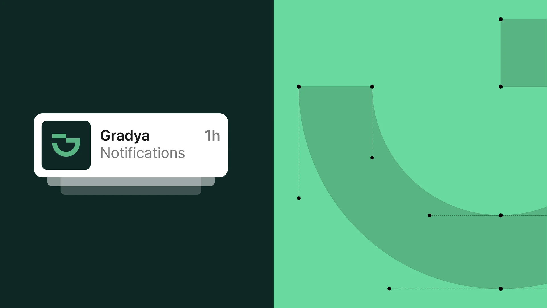 Gradya — Notification et construction géométrique du logo